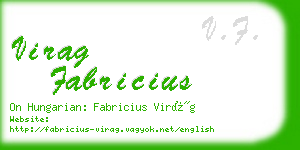 virag fabricius business card